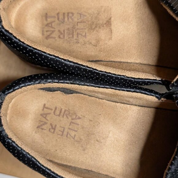 Naturalizer Leather Comfort Slip-On Loafers — Size 8.5 - Black Leather Slip Ons - Picture 4 of 5